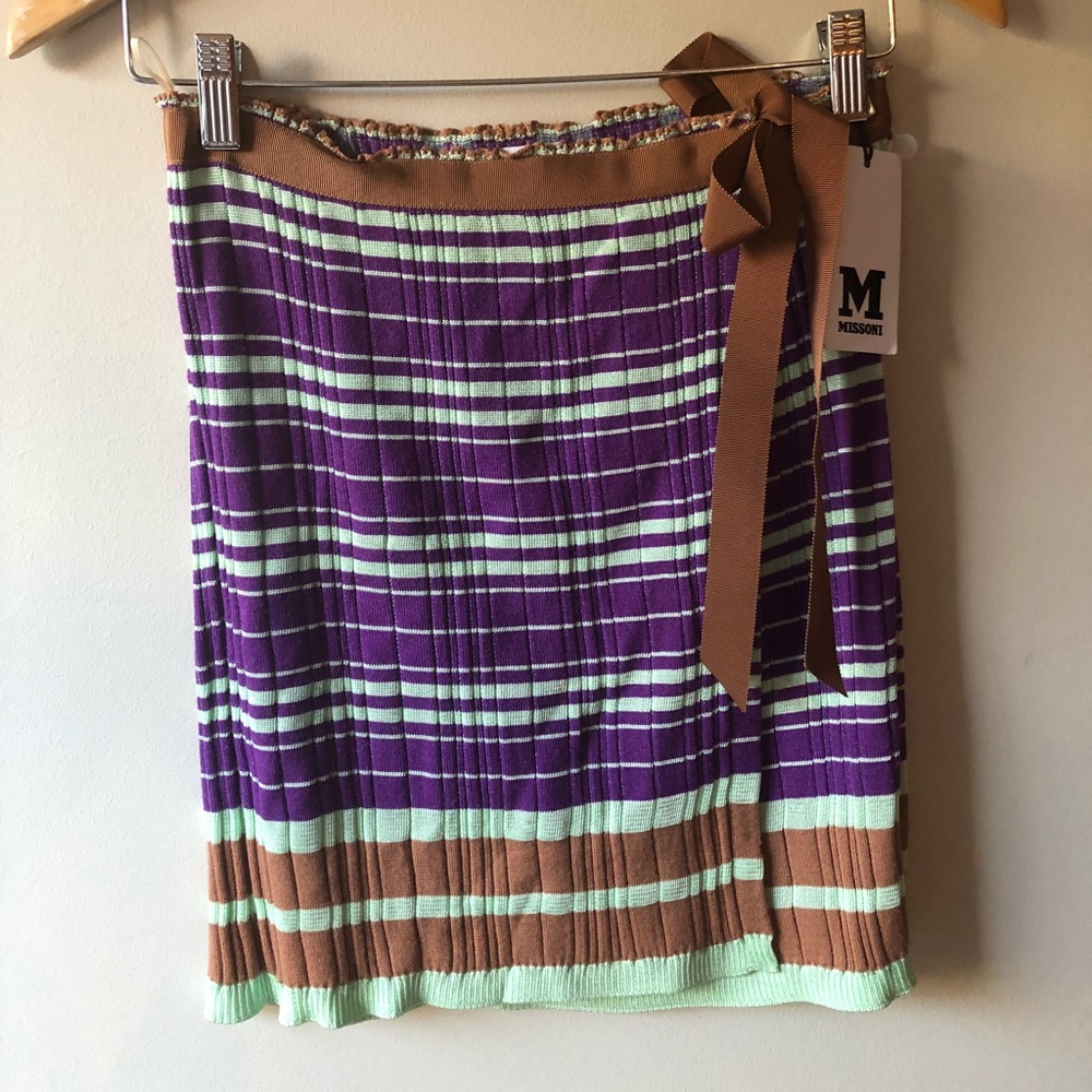 Missoni M wrap skirt with a side tie